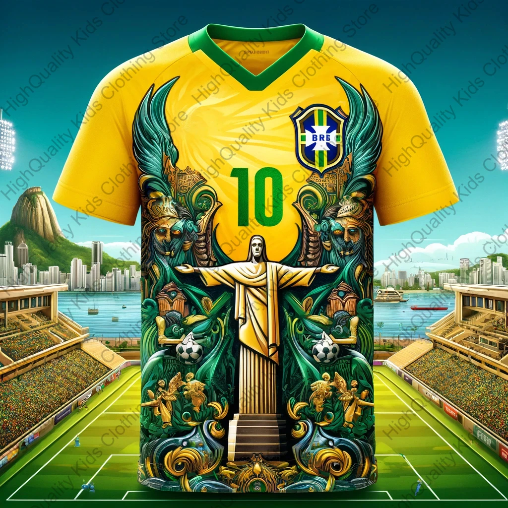 2024 nuovo arrivo ChatGPT AI Brazil Jesus Jersey #10 maglia da calcio per adulti bambini Summer Soccer Training Tops abbigliamento