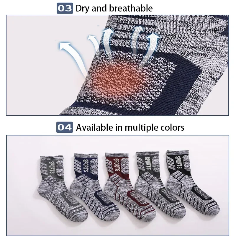 New Thickened Towel Bottom Thermal Ski Socks Outdoor Mountaineering in Tube Socks Sweat-absorbing Breathable Sports Snow Socks