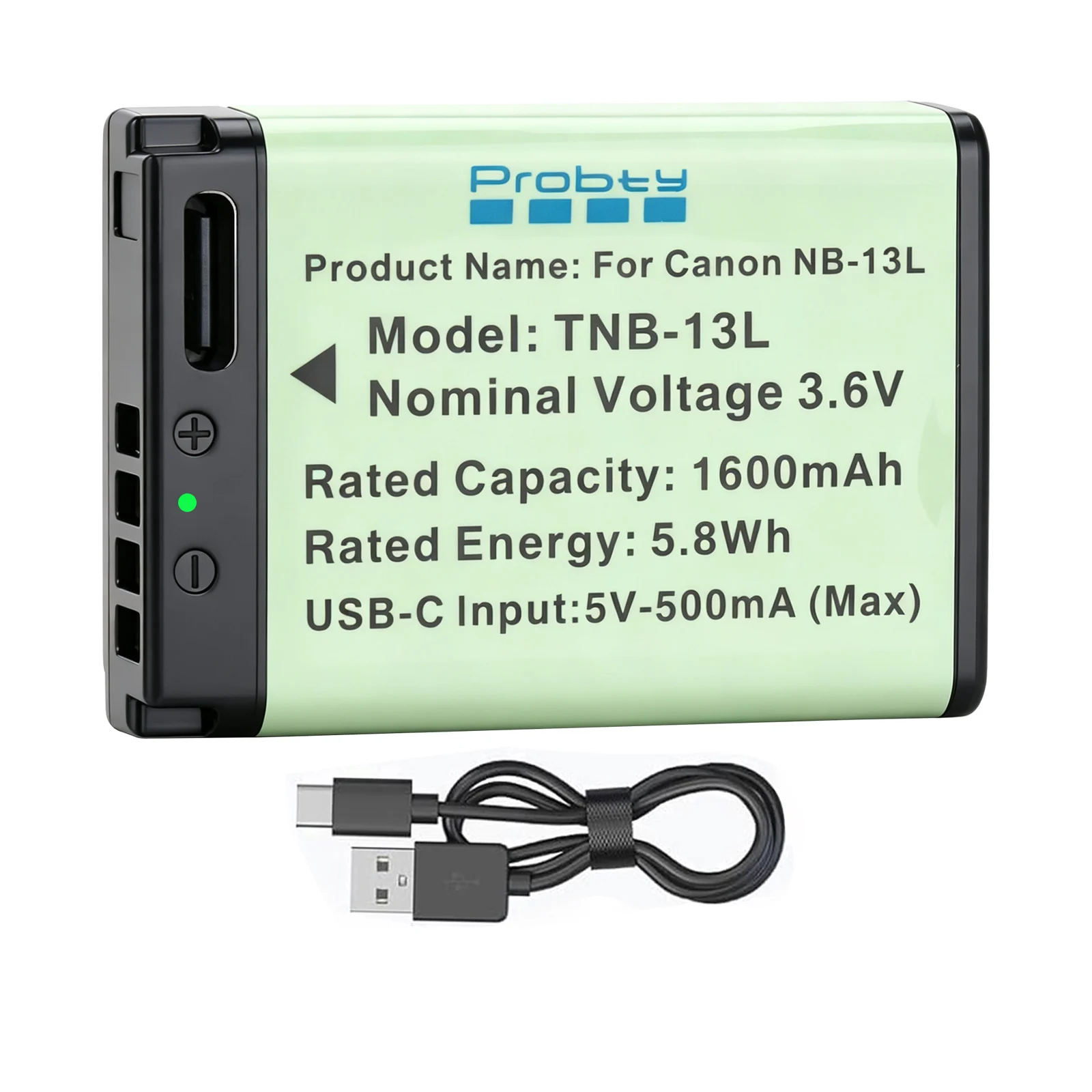 1600mAh NB-13L NB13L NB-13LH USB-C Battery for Canon PowerShot G5X G7X G9X G7 X Mark II G9 X,SX620 SX720 SX730
