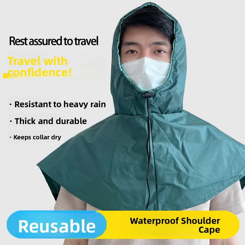 Outdoor Waterproof Cycling Rain Poncho Hat Travel Tourism Waterproof Work Cap Men Women Universal Drawstring Style Farm Work