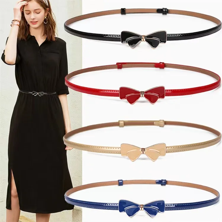 

New Everything bow thin waist belt to buckle adjustable belt women's fashion waist seal women's dress belt women's decoration