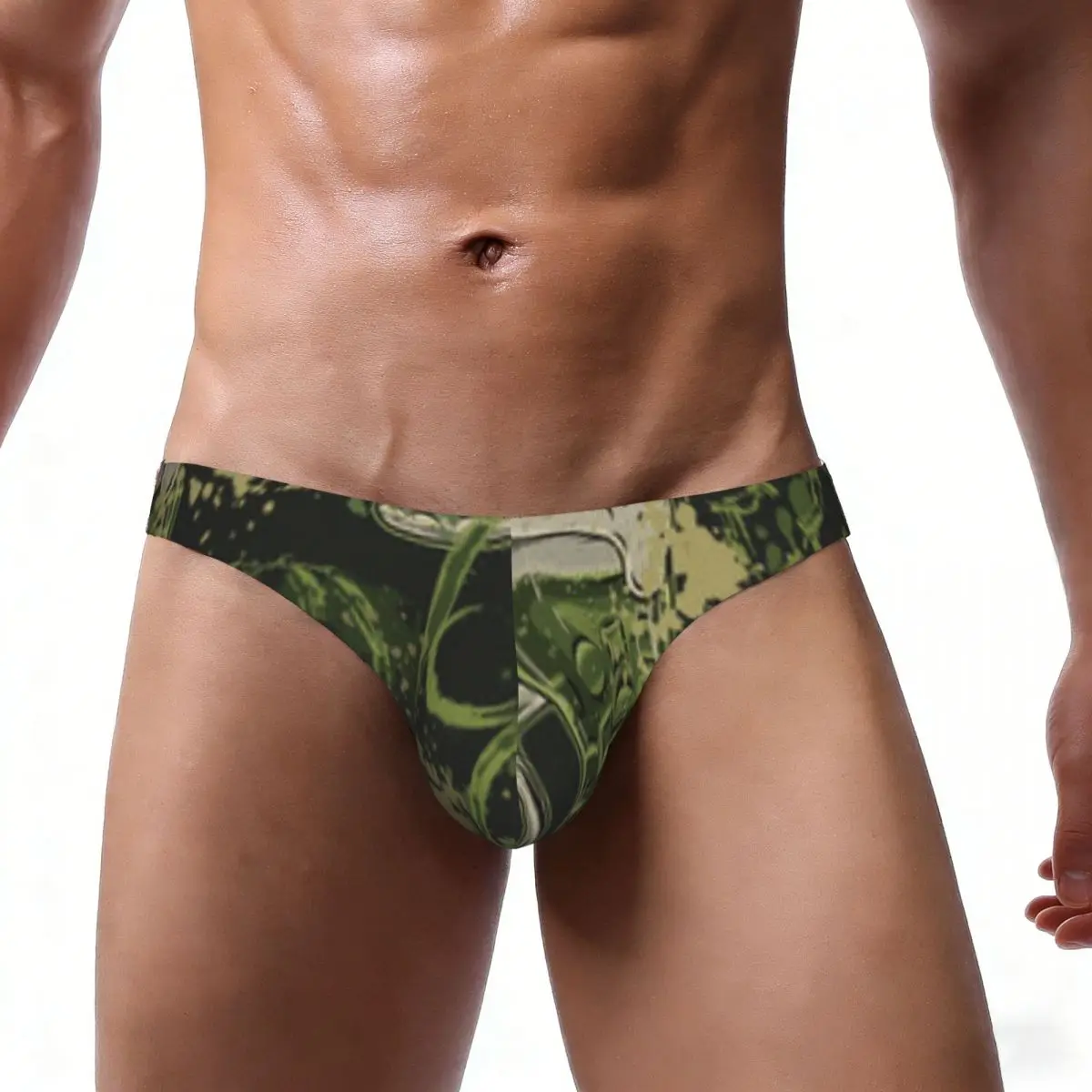 Sexy Man's Underwear Briefs Grunge Camouflage Beer Glass Men Underpants
