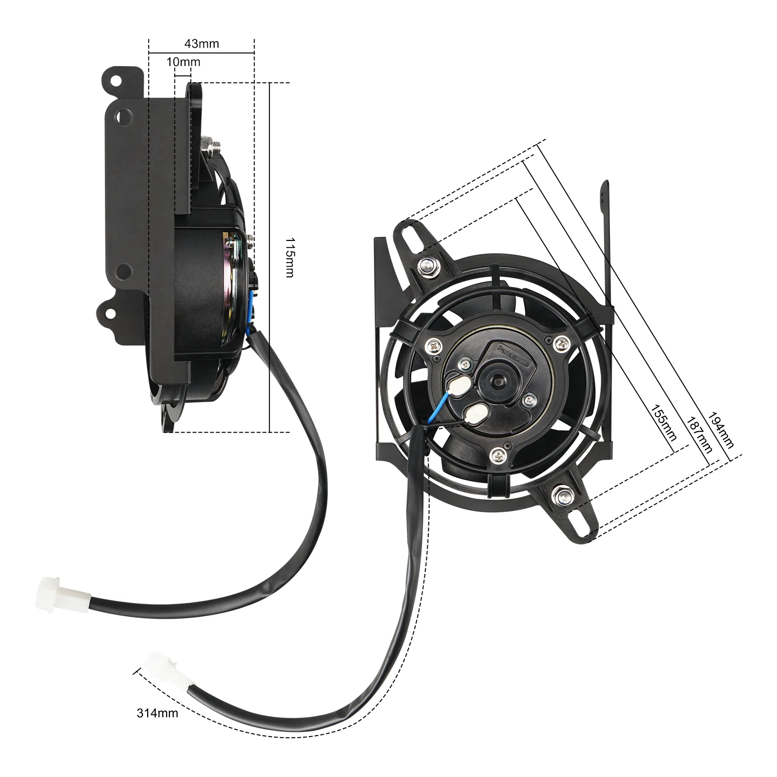 For GasGas EC 300 EC 250 ECF 350 MC 125 MC250F EX EXF 250 300 2024-2025 12V Electric Radiator Cooling Fan Kit For KTM EXC 300
