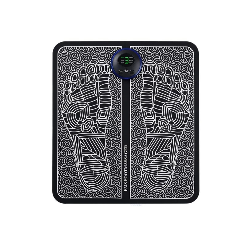 EMS Electric Foot Stimulator Massager Portable Foot Massage Mat Foot Circulation Massager with 6 Modes 9 Intensity Level