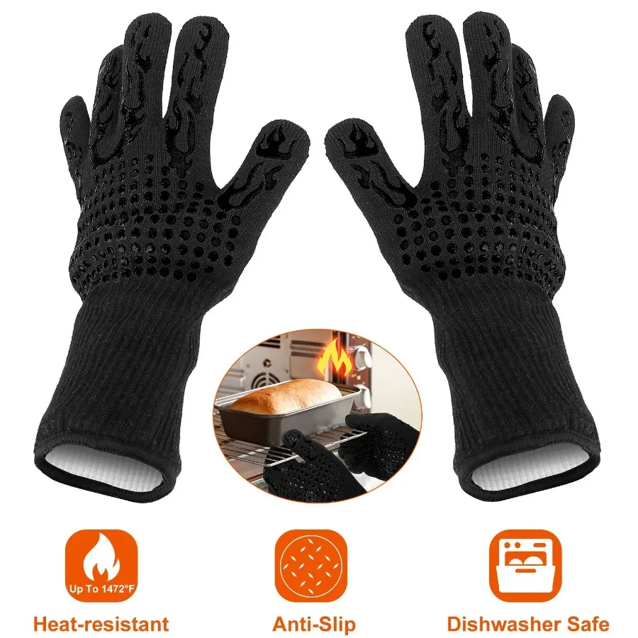 

BBQ Gloves 1472°F Heat Resistant Grill Gloves Anti-slip Carbon Fiber BBQ Gloves