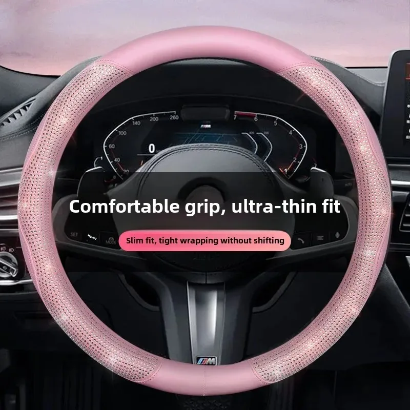 

Shining Rhinestone Steering Wheel Covers Cute Pink Car Steering Wheel Cover Car Accessories Interior Woman Steering Wheel Grip