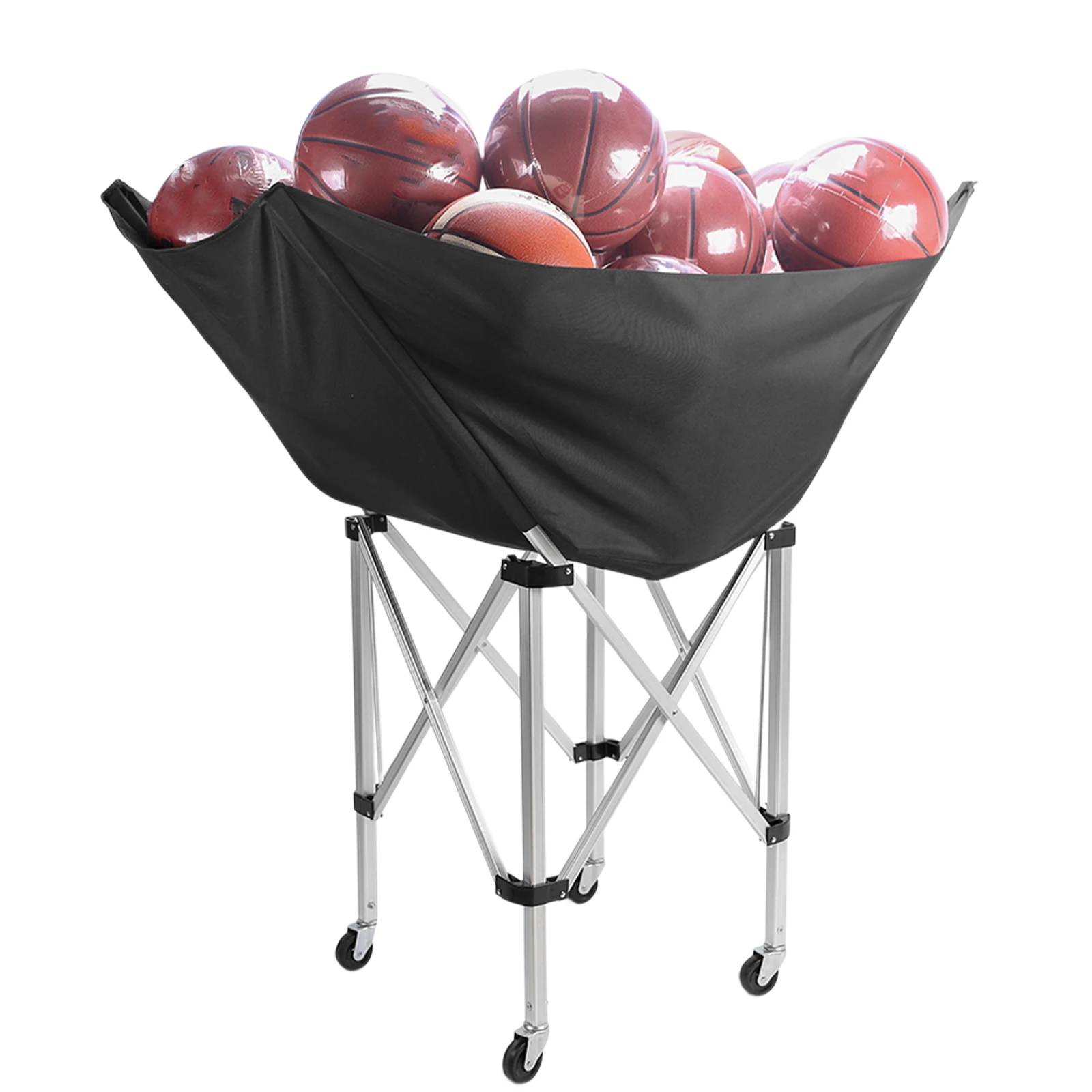 Zusammenklappbarer Volleyballwagen, rollender Ball-Aufbewahrungswagen, Volleyball-Trainingsausrüstung, Ballhalter für einfache Lagerung und Transport