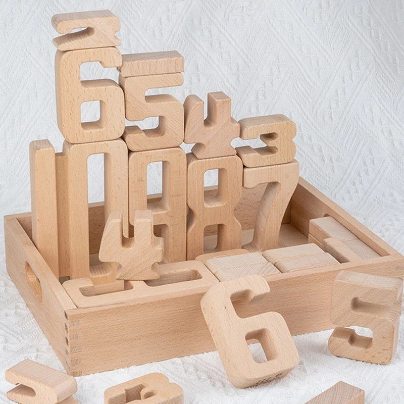 Number-Blocks Intelligent Learning Toy Early Education Wooden Number-Blocks Toys Large Wooden Box Set For Preschoo Boy