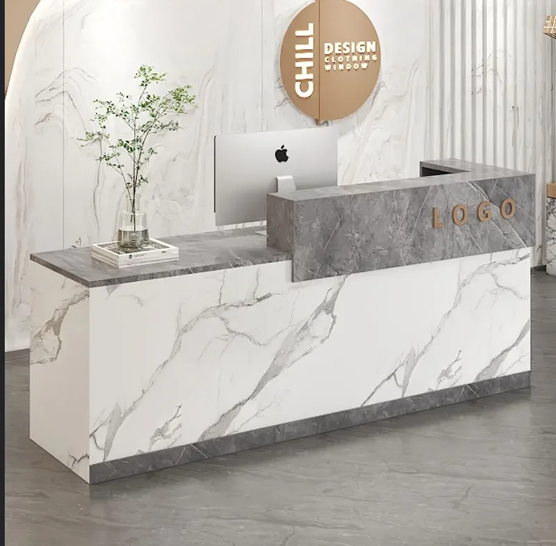 Pulpitos pequena recepção moderna mesa de escritório branco mesa de bar móvel checkout balcão varejo laudry gabinete bureau loja móveis