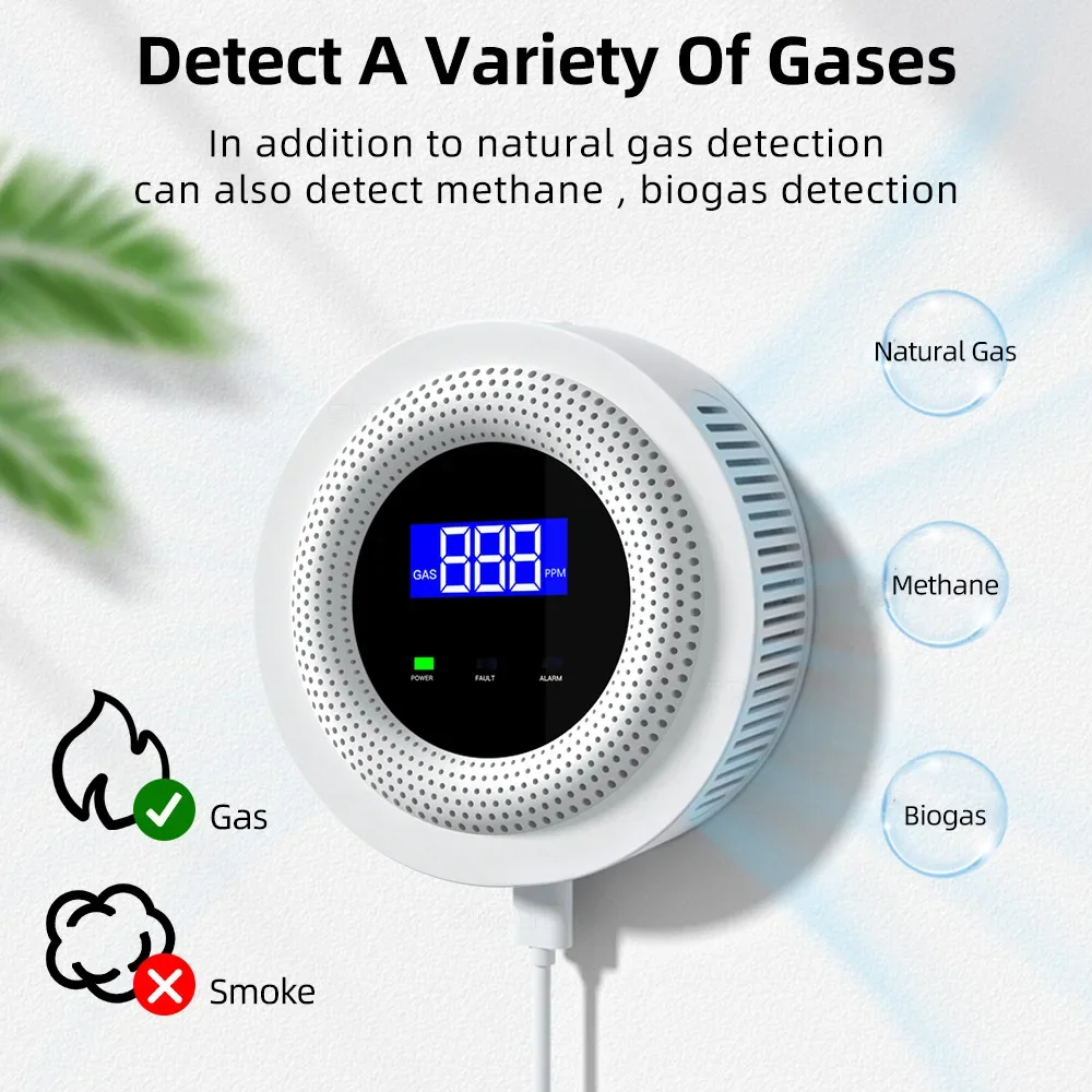 Tuya-Household Gas Leak Alarm Sensor, Detector de Gás, Cozinha, Proteção Home inteligente, Vida inteligente, Segurança, 2.4G