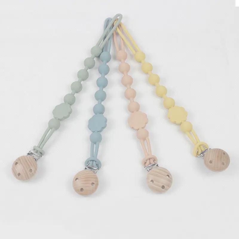 Baby Pacifier Loss Prevention Chain Food Grade Silicone Teether Loss Prevention Chain Baby Stroller Chain Chain Clip