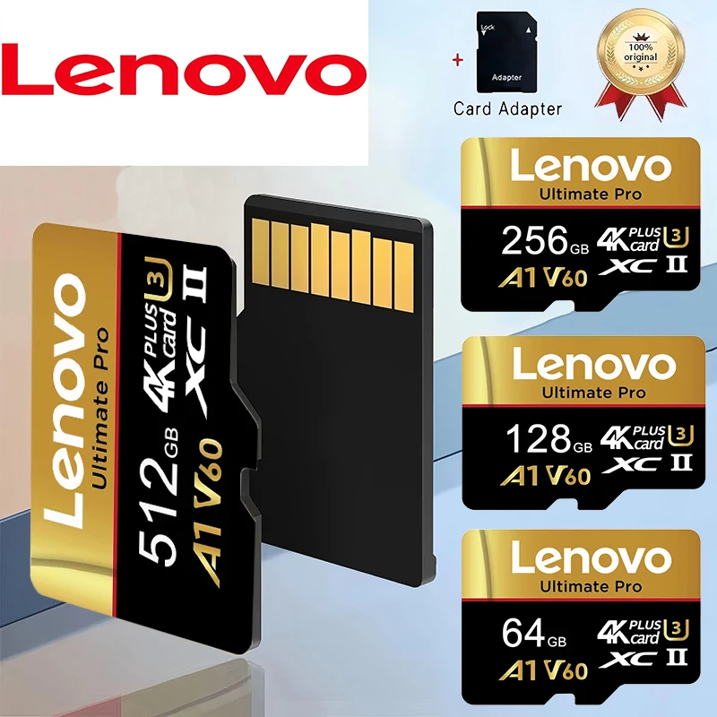 Lenovo Active TF Cards 512GB SD Cards Micro TF SD Memory Card 256GB Max 128GB Quick 64GB V60 for Mobile / Camera / Gaming