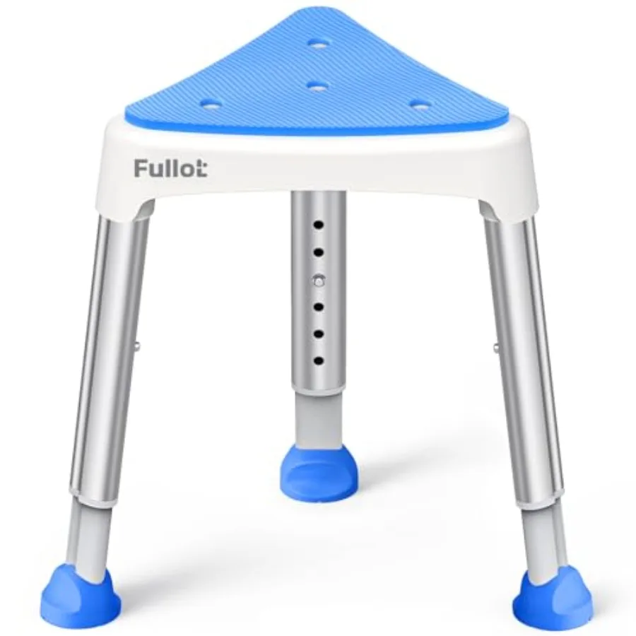 

Space-Saving Triangular Shower Chair for Elderly and Disabled 400 lbs Adjustable Shower Stool Seat with Stable-Bracing Non-Slip