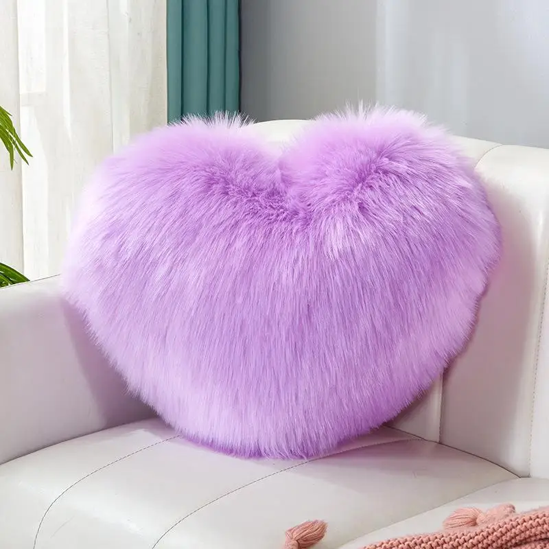 

Pink Heart aped Long Plu Velvet Soft Couch Pillow Living Room Sofa Decor Cute Pillow Gifts for Girls Bed Headboard Pillow