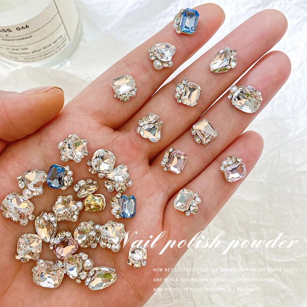 10pcs 3D Nail Art Decoration Shining Crystal Diamond Nail Art Rhinestone Auroras Elegant Nail Art Charms DIY Manicure