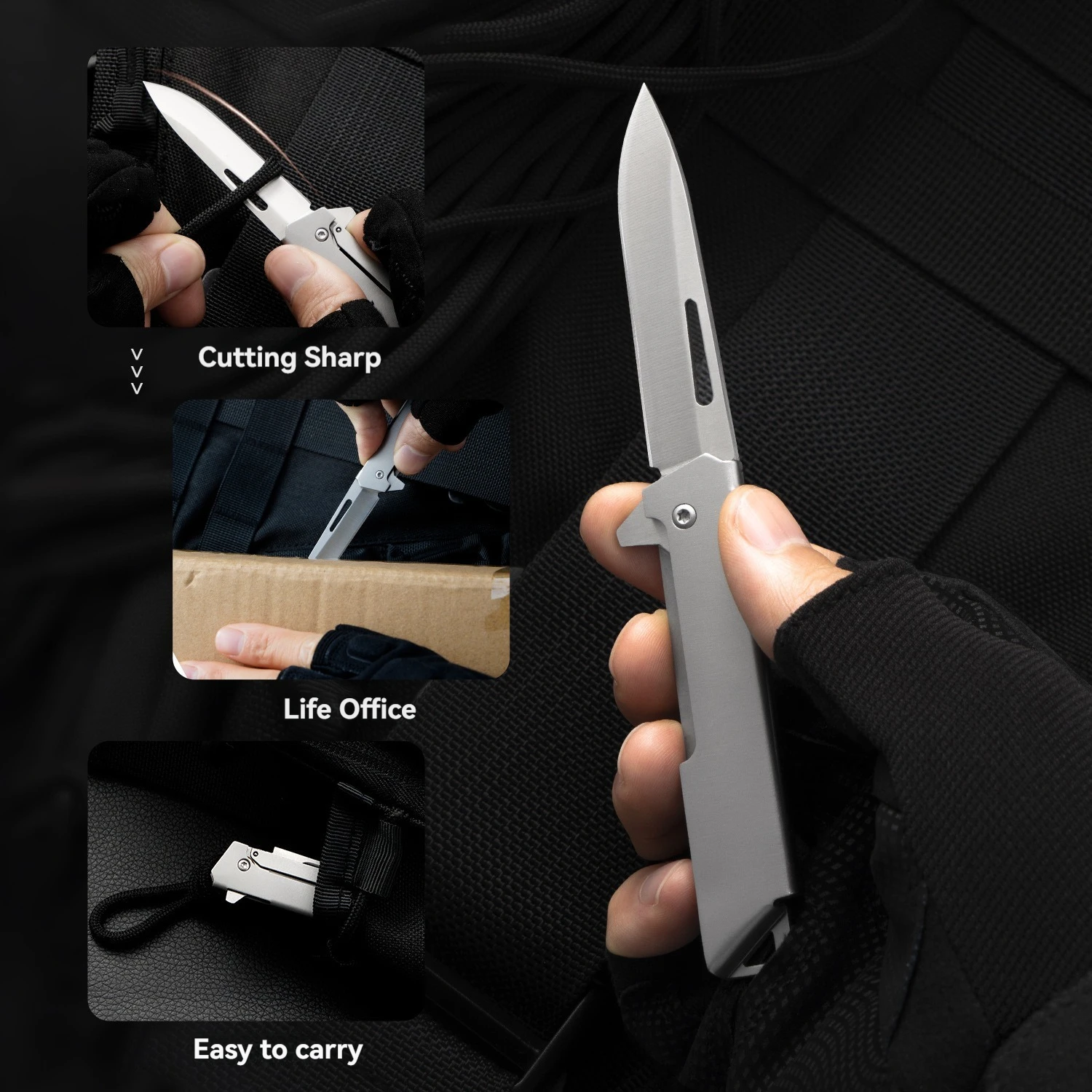 Stainless steel small knife, mini folding knife, camping portable small knife, keychain disassembly, express delivery knife, unb