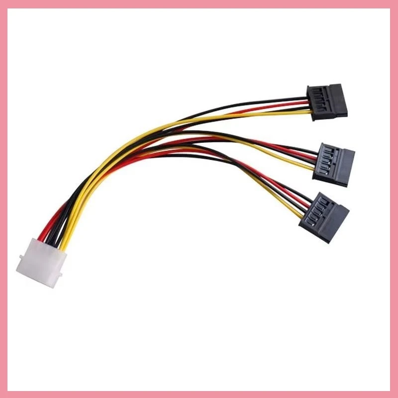 SATA Adapter Cable IDE 4Pin Female to 2 3 Port SATA Male Power Cord Splitter Hard Drive Power Supply Extension Connectors B6