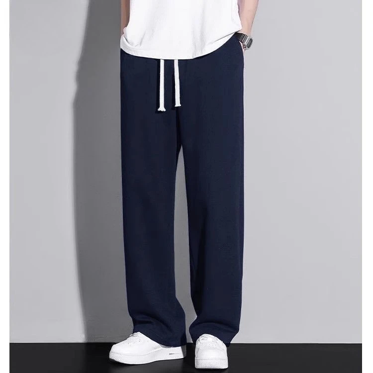 

Autumn and Winter Pure Cotton Sports Pants for Men Loose and Casual Straight Leg Pants with Fleece Sanitary Pants