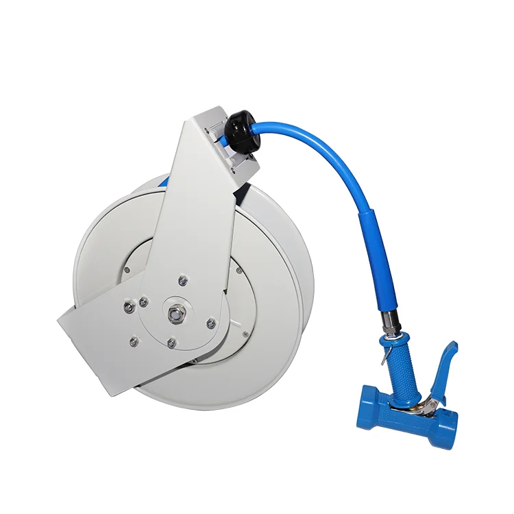 Cutedai High Pressure Carbon Steel Retractable Garden Water Hose Reel 420mm Diameter Wall-Mounted For Car Washing Vehicle