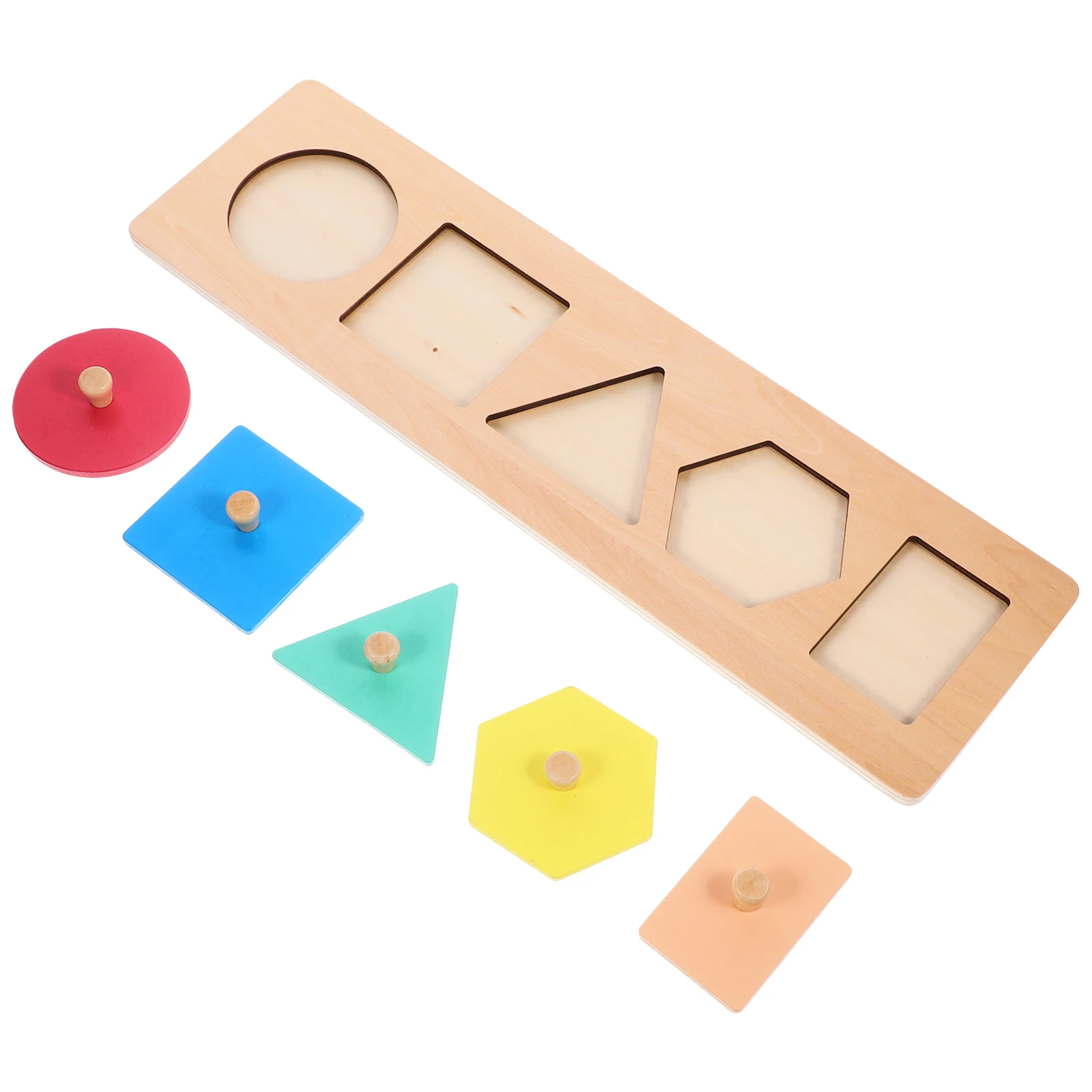 

Geometric Panels Toddler Toys Shape Puzzle Pluggable Wooden Shapes for Toddlers