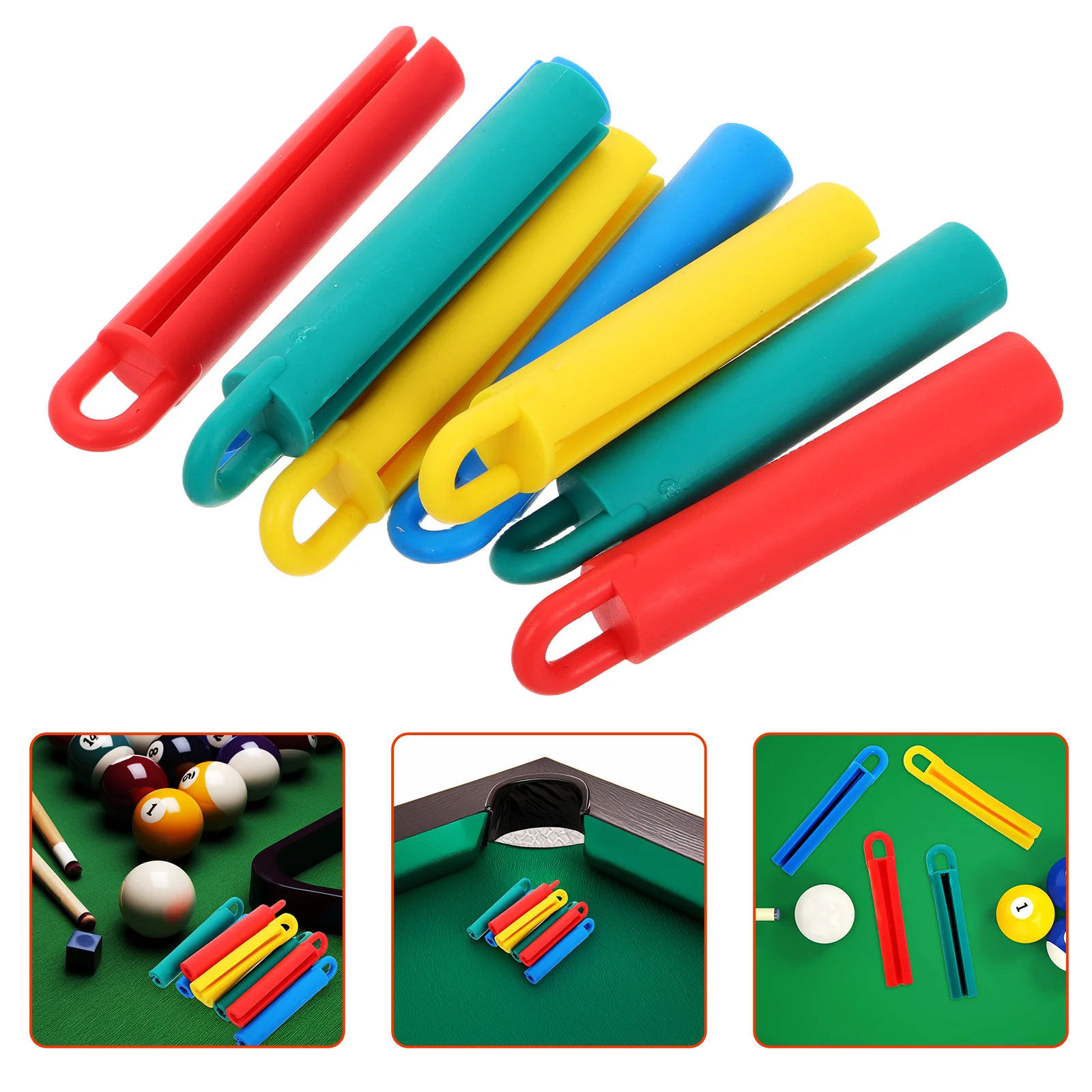 8Pcs Pool Cue Holder Wall Mounted Billiard Cues Organizer Rack Storage Stand Clips Snooker Pool Stick Hanging Holder Stick