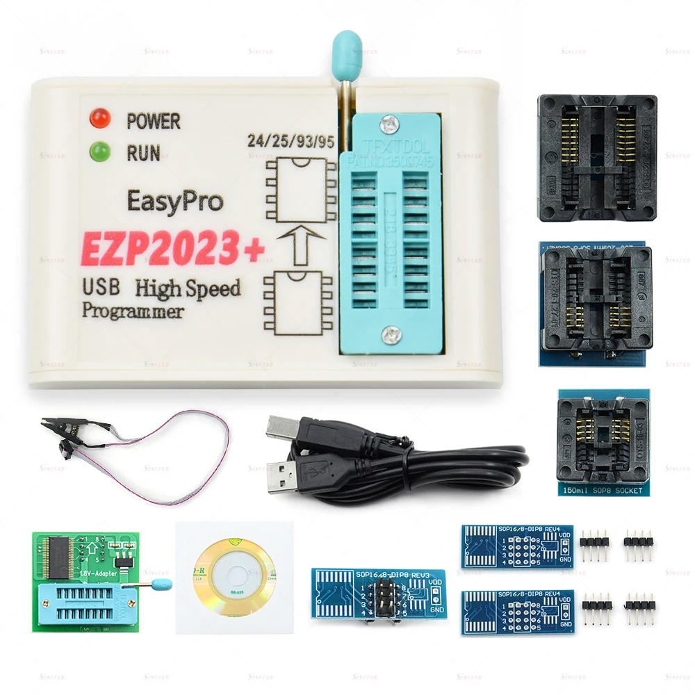 CH554T EZP2023 High-speed USB SPI Programmer+ 8 Adappters Support 24 25 93 95 EEPROM25 Flash BIOS Chip Fast Speed Universal