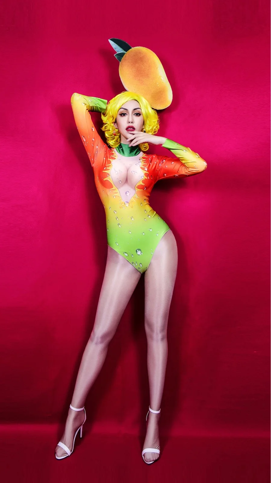 Rave Festival Fruit Bodysuit Nakrycia głowy Impreza Zabawna odzież Grupa Strój do odgrywania ról Klub nocny GOGO Kostiumy do tańca Scena