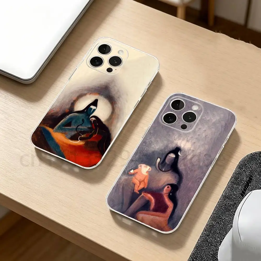 Hazy Portraits Phone Case for iPhone17,16,15,14,13,12,11,XR,Pro,Max,Plus,mini,Transparent Silicone Cover
