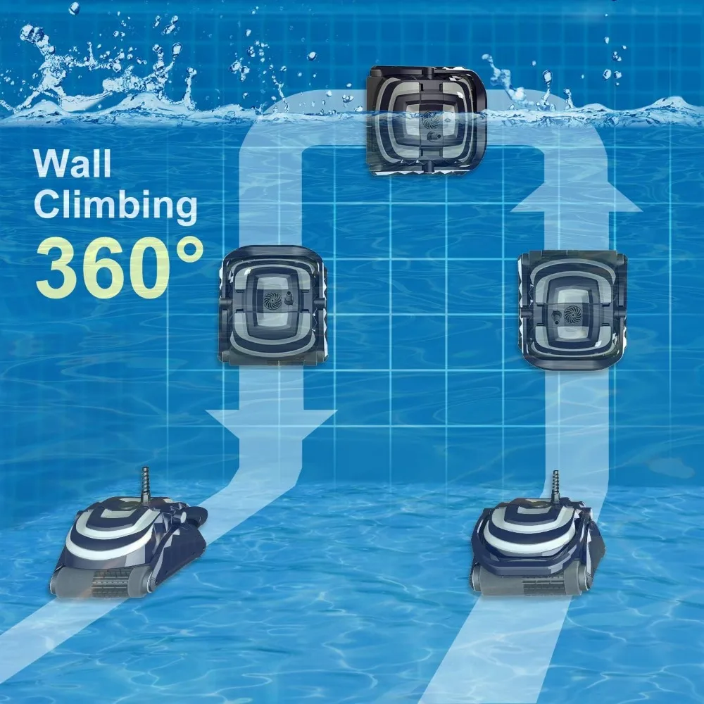 Robotic Pool Cleaner,for Above/In-ground Pools, Pools up to 55 Ft in Length, Double Top Load Filter Basket