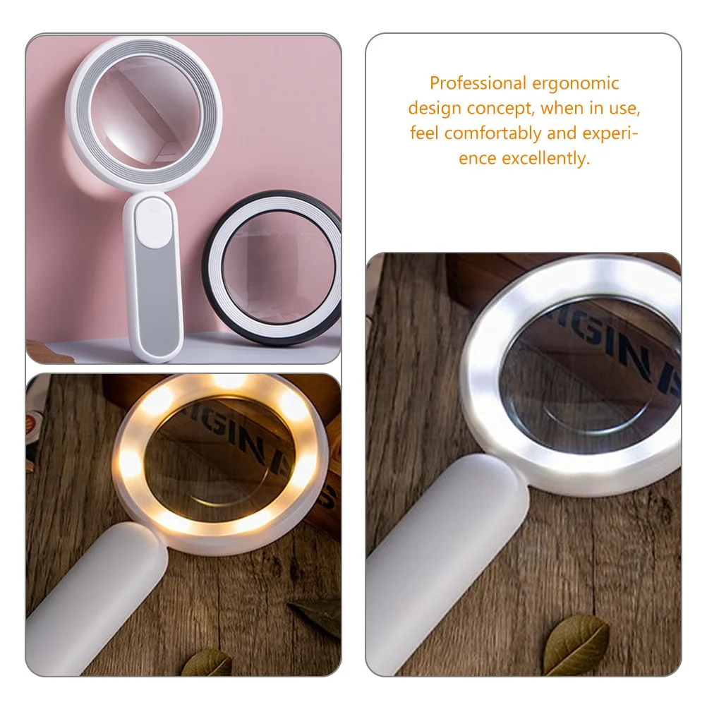 

Magnifying Glass With 21 Led Light Handheld Reading Magnifier For Elderly Illuminated Lens Touch Control Portable Page