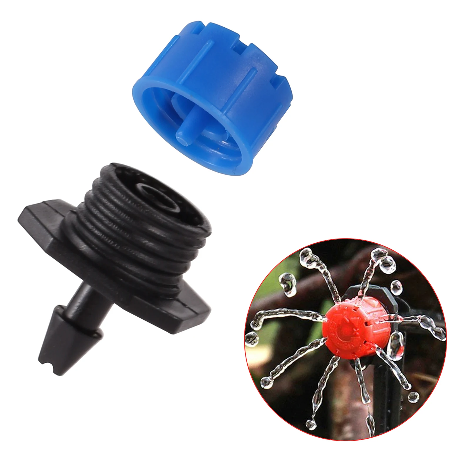 50/100 pçs gotejador sprinklers irrigação ajustável conta-gotas jardim flowerbed estufa micro gotejamento rega emissor para 1/4 "mangueira