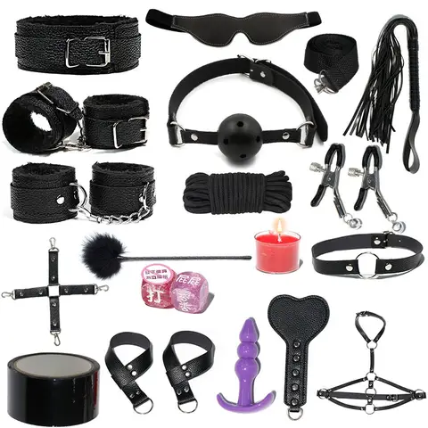 Erotic sexx Toys For Women Adults Games BDSM sexxual Couples Game Kit Erotic Accessories Handcuffs sexx Whip Mouth Gag Anal Plug