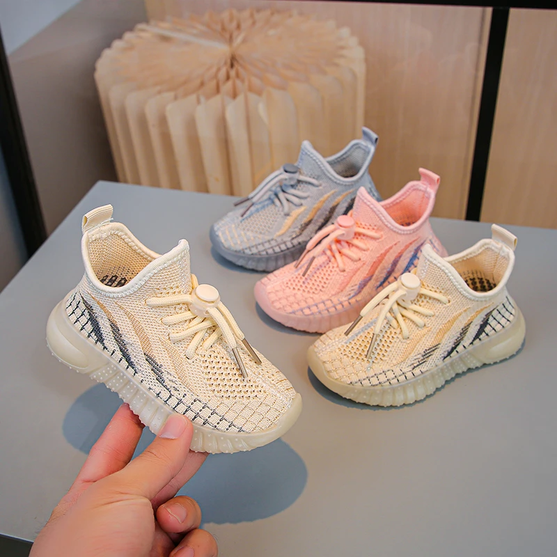 

Children'S Iightweight Casual Coconut Shoes Woven With Rubber Soles For Babies, Boys And Girls. Non Slip Outdoor Sports Mesh Bre