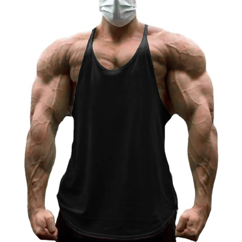 Gym Tank Tops Männer Lauf Westen Fitness Bodybuilding Sport Ärmelloses T-shirt Sommer Baumwolle Atmungsaktiv Y Zurück Muscle Shirt