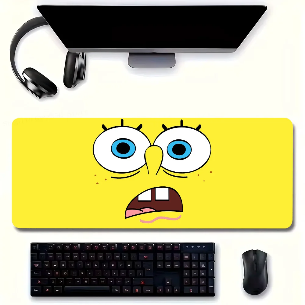 S-SpongeS-Bobs Face Mousepad Non-slip Suitable For Office Computers Laptops E-sports Game Desk Mats XXL Keyboard