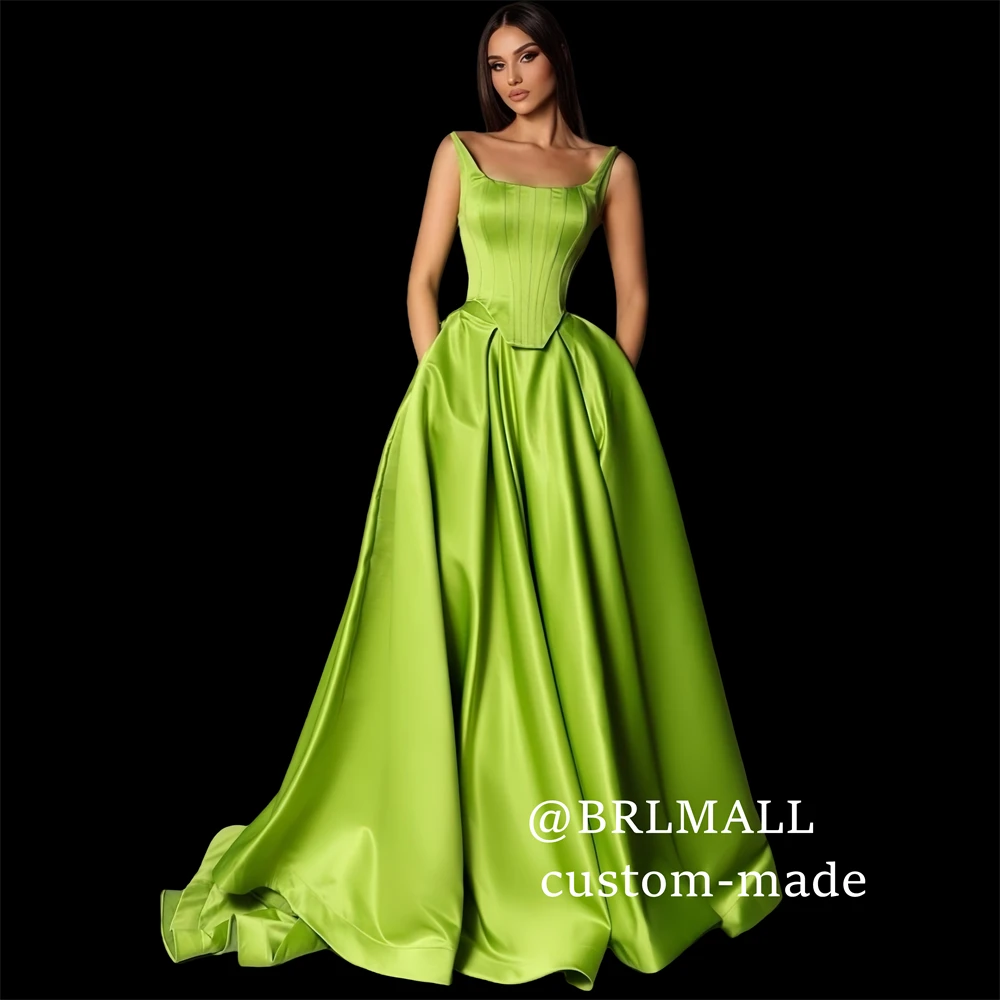 

Elegant Satin Long Evening Dress, Women's Custom Make Formal Dresses 2025, Bespoke Party Gowns Customized Colors & Size