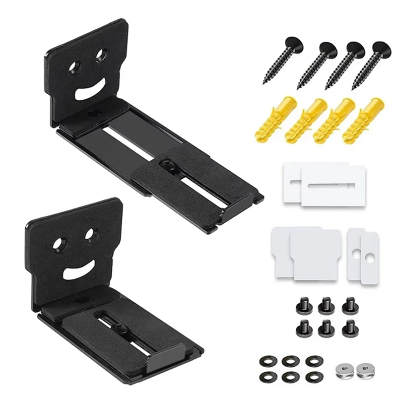 Top-2Pcs Speaker Wall Mount Floating Rack For Home Theater,Extendable Arm Floating Hangers For  Samsung Soundbar Speaker