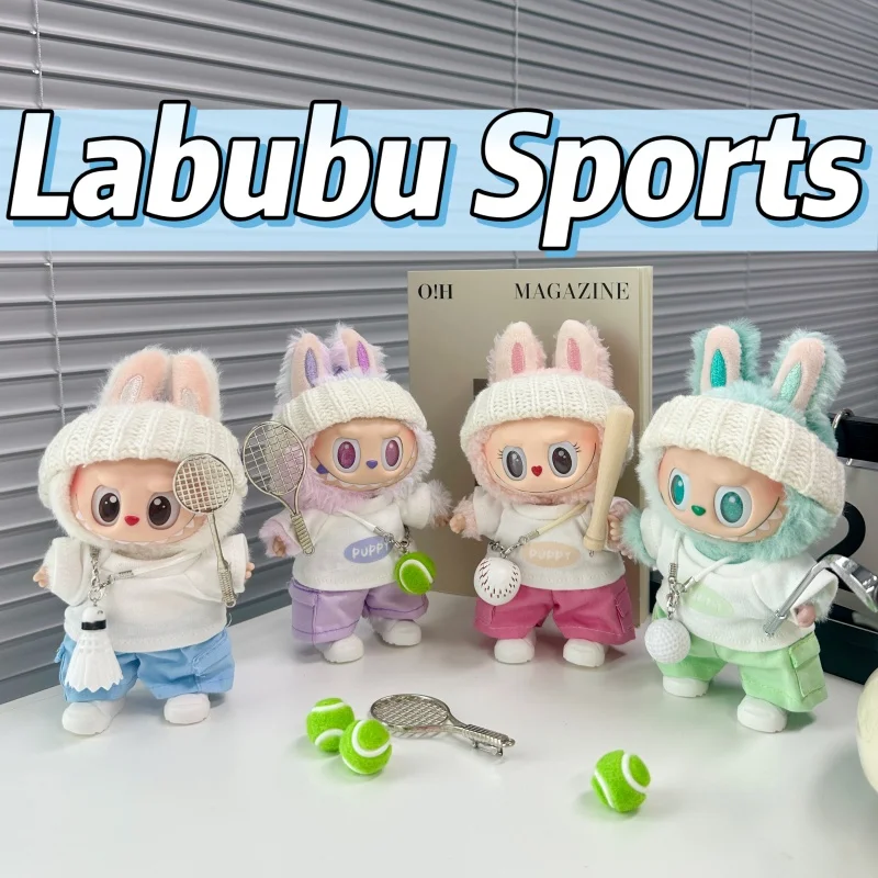 Hot Sale Fashion Sports Suit For Labubu Doll Cute Korea Style Clothes Tennis Pendant T-Shirt For Labubu Clothes No Doll