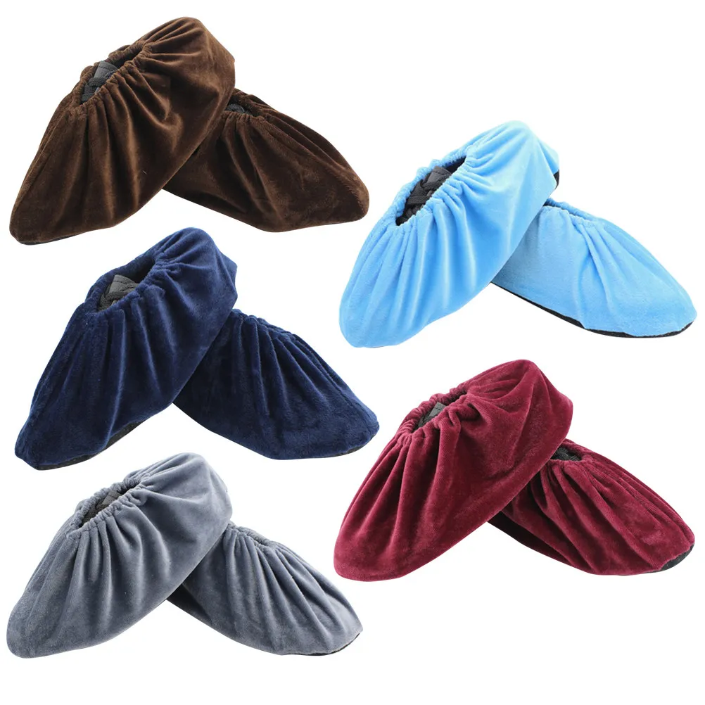 5Pairs Thicken Anti-Skid Overshoes Reusable Non-Slip Elastic Band Comfortable Washable Breathable Shoe Covers for Home Use