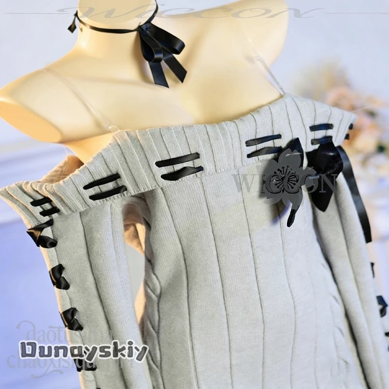

Kisekiya@Anime Game Cos Cosplay Little Beautiful Bubble Costume JK Winter Off-Shoulder Sweater Dress Christmas Party