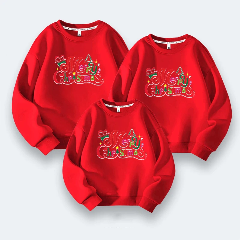 New 2024 Christmas Family Sweater Mom Kids Matching Outfits Knitwear Long Sleeve Jacquard Jumper Mommy and Me Clothes Xmas Look