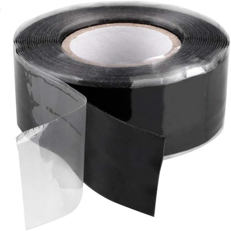 Super Strong Waterproof Stop Leaks Seal Repair Silicone Tape Self-Adhesive Black Rubber Self-Fusing Insulating Sealing Strip