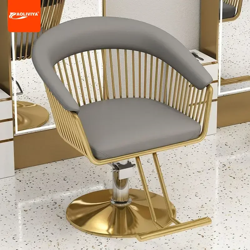 AOLIVIYA Barber Shop Chair Hair Salon Chair Retro Hair Salon Special High-end Hair Cut Internet celebrity Trend Shop Perm Dyeing