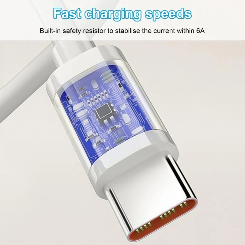 M5TD Convenient USB C Cable Long Type C to USB A Charging Data Cable 6.0A Fast