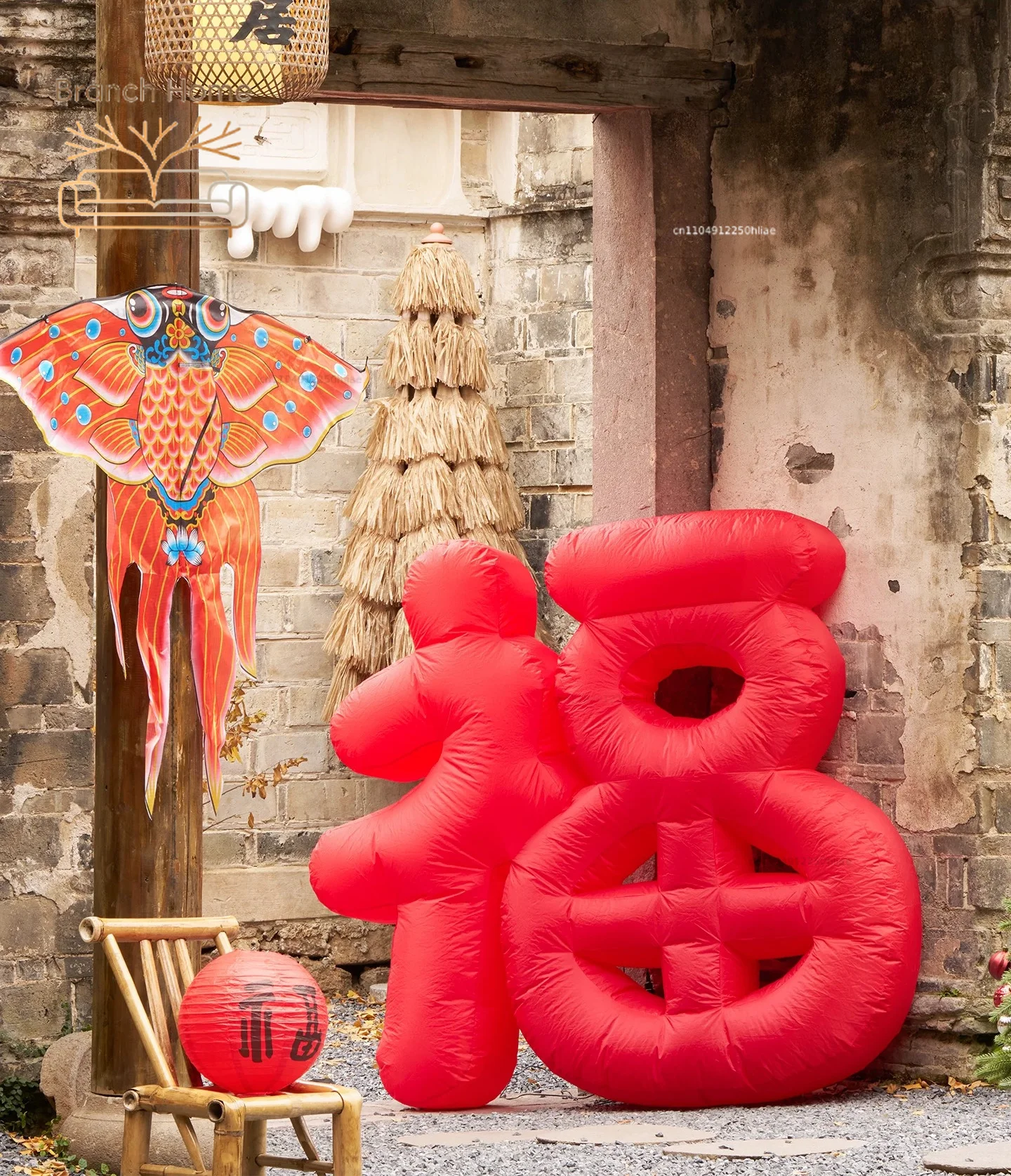 2026 new Spring Festival large creative blessing character New Year's gate Chinese New Year scene arrangement Year of the Horse