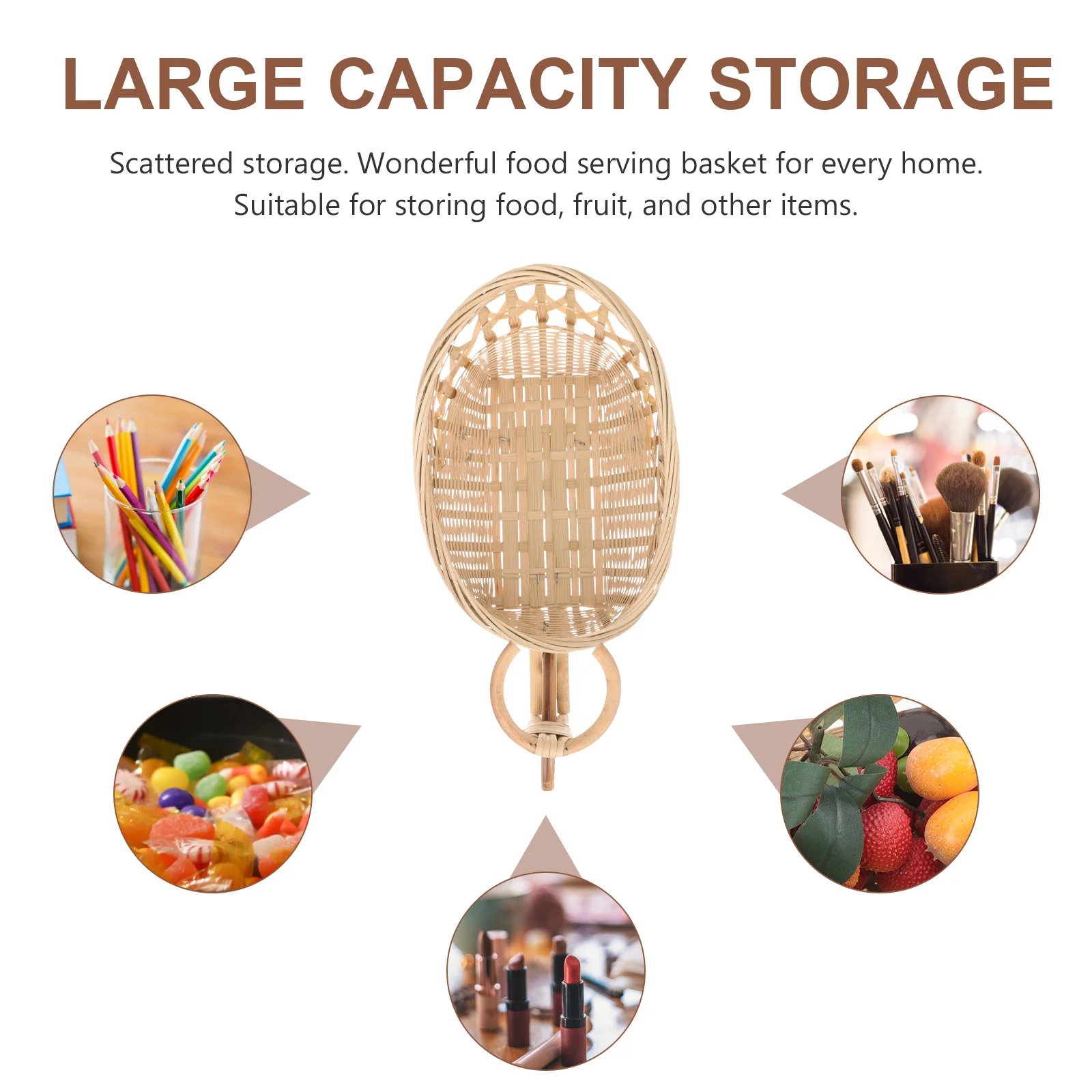 

Premium Bamboo Woven Tricycle Farmhouse Storage Organizer Fruit Dry Food Decor Handwoven Rattan Basket Desktop Wedding
