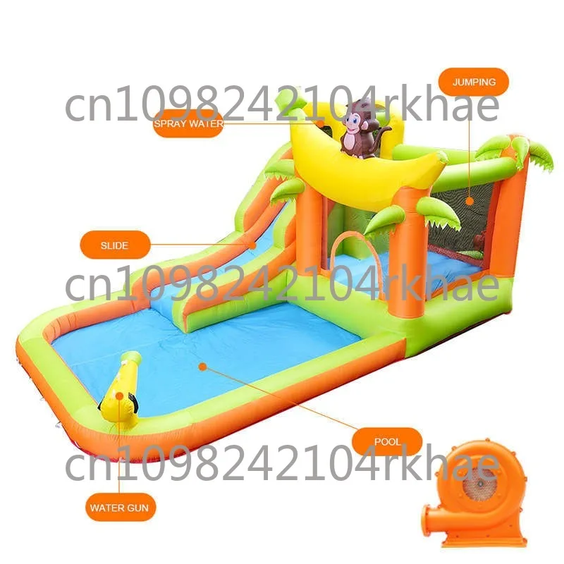 

Детская надувная горка на открытом воздухе, маленький батут из ткани Оксфорд с мотором