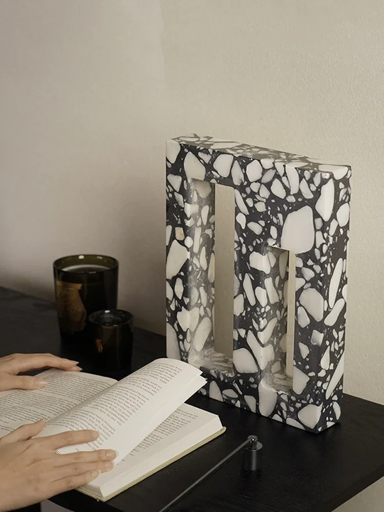 Real Marble Sculptures and Figurines for Home Decoration Archway Shape Terrazzo Statue for Bookshelf Cabinet Coffee Table