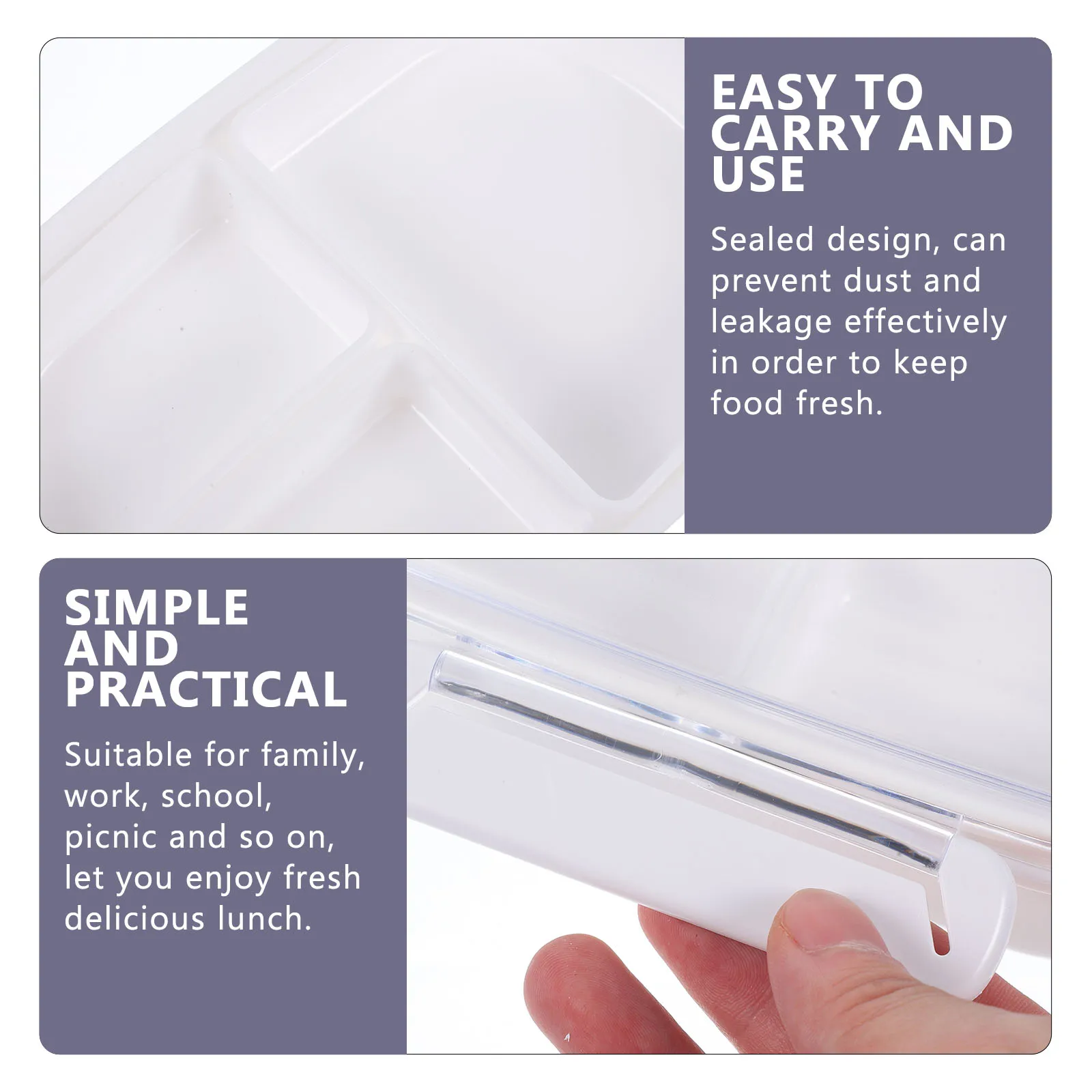 

Bento Lunch Box Multi Compartment Food Container Lightweight Sealed Kids Adult Lunchbox for School Work Picnic Fresh