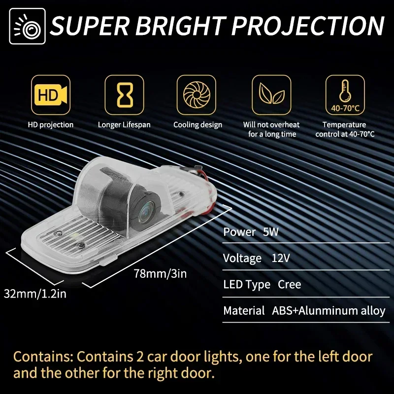 2PCS For Accord 10th 7th 8th 9th 2003 2004-2020 2021 2022 2023 Led Car Door Welcome Light Laser Logo Projector Auto Accessories